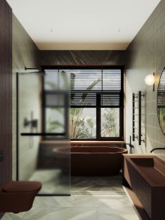 Душевая перегородка MaybahGlass MGD-731-6у 79см чёрный